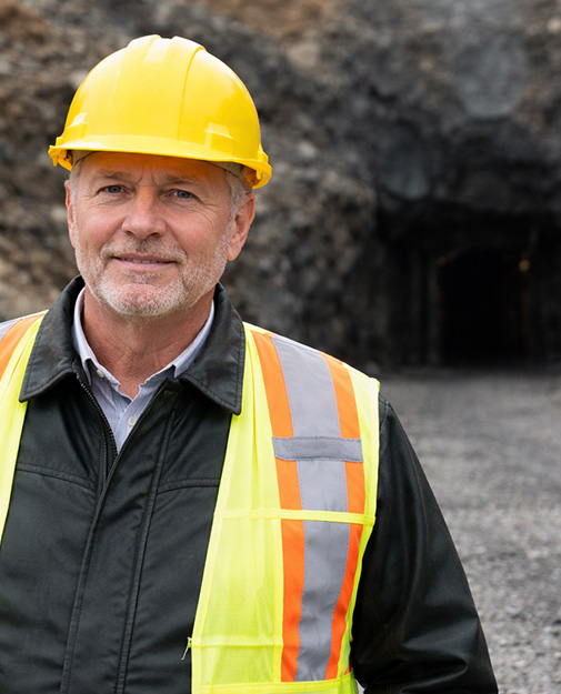 Miner in front of Mine